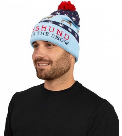 Skullies & Beanies Men's Christmas Hat- Charcoal/Green- One Size - Navy Dogs - CU18UYL4IQL $16.59