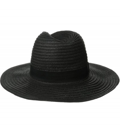 Fedoras Women's Paperbraid Fedora with Bow Band - Black - C711S3X3T7J $22.70