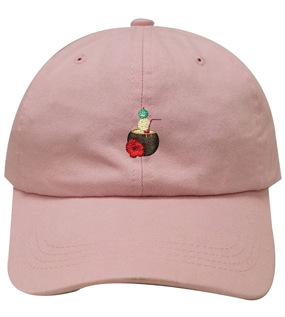 Baseball Caps Coconut Drink Cotton Baseball Dad Cap - Pink - C21836R0708 $11.80