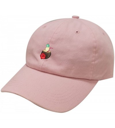 Baseball Caps Coconut Drink Cotton Baseball Dad Cap - Pink - C21836R0708 $11.80