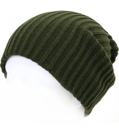 Skullies & Beanies 2 Pack Solid Color Blank Long Cuff Daily Stretch Knit Winter Beanies - Khaki - CB119CFAFXR $15.35