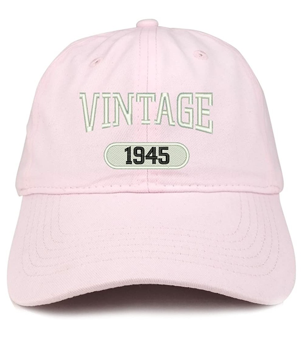 Baseball Caps Vintage 1945 Embroidered 75th Birthday Relaxed Fitting Cotton Cap - Light Pink - CO180ZLC0TE $13.10
