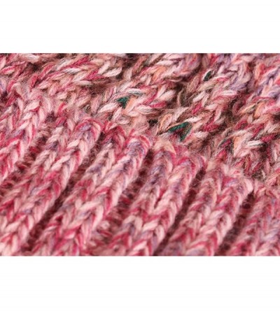 Skullies & Beanies Womens Winter Beanie Hat Scarf Set Warm Fuzzy Knit Hat Neck Scarves - B-pink - C618ZDQU3A9 $10.97