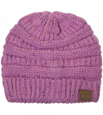 Skullies & Beanies Unisex Confetti Ribbed Cable Knit Thick Soft Warm Winter Beanie Hat - New Lavender - CJ18QLCHX3R $13.44