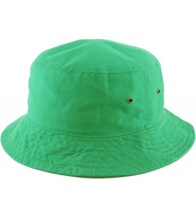 Bucket Hats Unisex Washed Cotton Bucket Hat Summer Outdoor Cap - (1. Bucket Classic) Kelly Green - CN19489KGOH $8.02