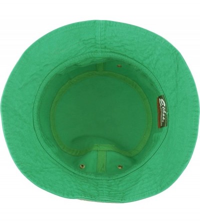 Bucket Hats Unisex Washed Cotton Bucket Hat Summer Outdoor Cap - (1. Bucket Classic) Kelly Green - CN19489KGOH $8.02