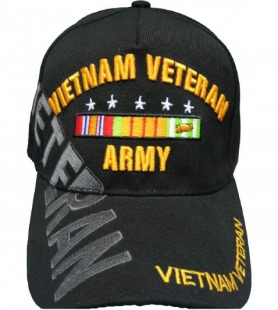 Baseball Caps U.S. Army Vietnam Veteran Baseball Cap Black Adjustable NAM Vet Hat - CL18LOX6Z70 $34.82