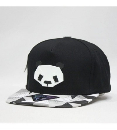 Baseball Caps Animal Embroidered/Sculpture Flat Brim Adjustable Snapback Cap (Dog- Cat- Bear-Panda- Penguin) - Panda Black - ...