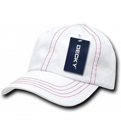 Baseball Caps Contra Stitch Washed Polo Cap - White/Red - CJ111Q34GC5 $11.86