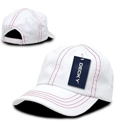 Baseball Caps Contra Stitch Washed Polo Cap - White/Red - CJ111Q34GC5 $11.86