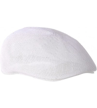 Newsboy Caps Men's Summer Breathable Mesh Hat Newsboy Beret Ivy Cap Flat Cap Driving Hat Sun Hat - White - CK18444I4OU $14.28