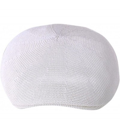 Newsboy Caps Men's Summer Breathable Mesh Hat Newsboy Beret Ivy Cap Flat Cap Driving Hat Sun Hat - White - CK18444I4OU $14.28