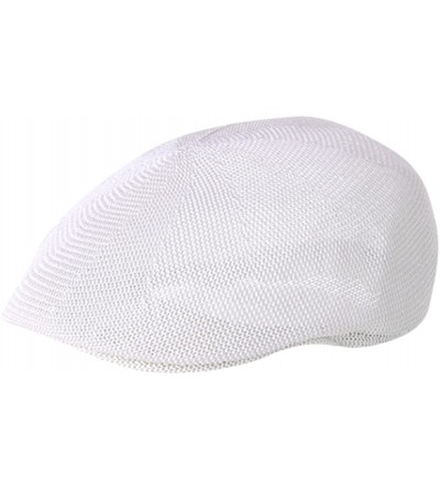 Newsboy Caps Men's Summer Breathable Mesh Hat Newsboy Beret Ivy Cap Flat Cap Driving Hat Sun Hat - White - CK18444I4OU $14.28