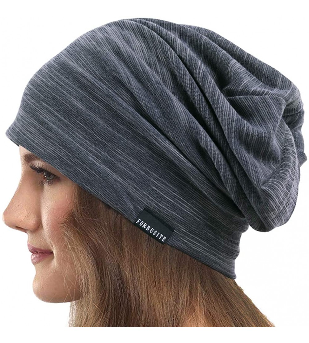 Skullies & Beanies Women's Slouchy Beanie Thin Summer Skull Cap Turban Soft Sleep Chemo Hat - 1 Grey - CB19848AD37 $12.88