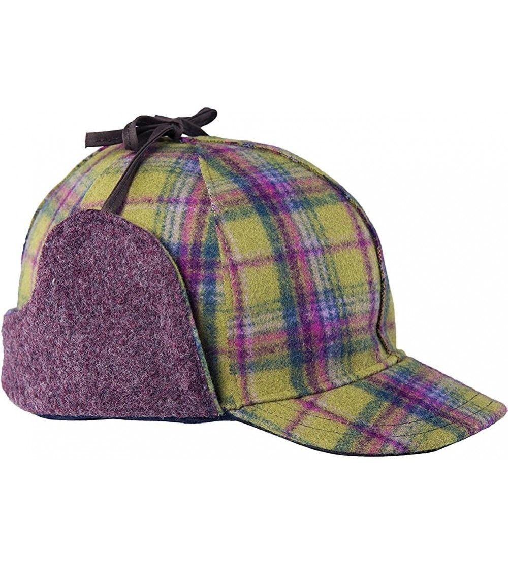 Baseball Caps Snowdrift Cap - Insulated Wool Winter Hat with Ear Flaps - Aurora Plaid - C512BIYWJH5 $34.85