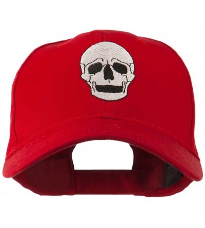 Baseball Caps Halloween Skeleton Skull Embroidered Cap - Red - CJ11GZAKI4X $24.47