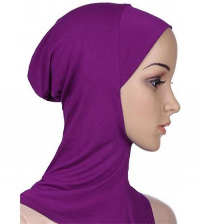 Balaclavas Soft Muslim Hijab Scarf Neck Head Bonnet Cap Hijab Underscarf Comfortable - Purple - C718CG7MDX0 $8.56