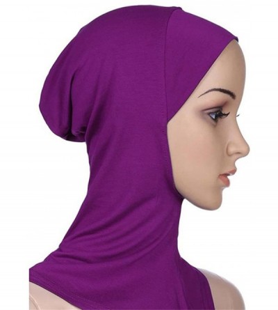 Balaclavas Soft Muslim Hijab Scarf Neck Head Bonnet Cap Hijab Underscarf Comfortable - Purple - C718CG7MDX0 $8.56