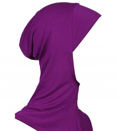 Balaclavas Soft Muslim Hijab Scarf Neck Head Bonnet Cap Hijab Underscarf Comfortable - Purple - C718CG7MDX0 $8.56