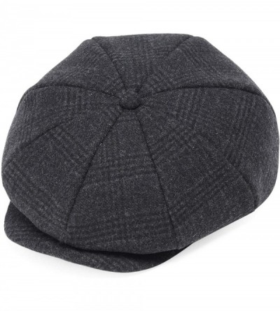 Newsboy Caps Newsboy Hat Cap for Men Women Gatsby Hat for Men 1920s Mens Gatsby Costume Accessories - Plaid Dark Gray - CW18N...