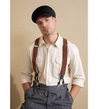 Newsboy Caps Newsboy Hat Cap for Men Women Gatsby Hat for Men 1920s Mens Gatsby Costume Accessories - Plaid Dark Gray - CW18N...