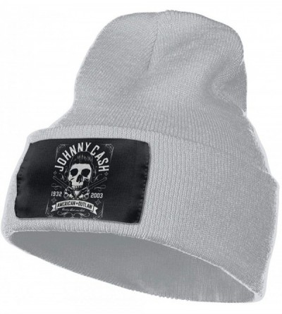 Skullies & Beanies Mens & Womens Johnny Cash Skull Beanie Hats Winter Knitted Caps Soft Warm Ski Hat Black - Gray - C718ZDQTR...