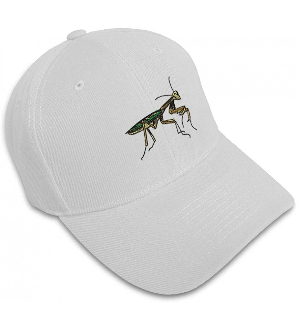 Baseball Caps Custom Baseball Cap Praying Mantis Embroidery Acrylic Dad Hats for Men & Women - White - CC18SEA2ZU2 $12.98