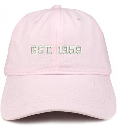 Baseball Caps EST 1959 Embroidered - 61st Birthday Gift Soft Cotton Baseball Cap - Light Pink - CU180NQ3ZQI $21.10