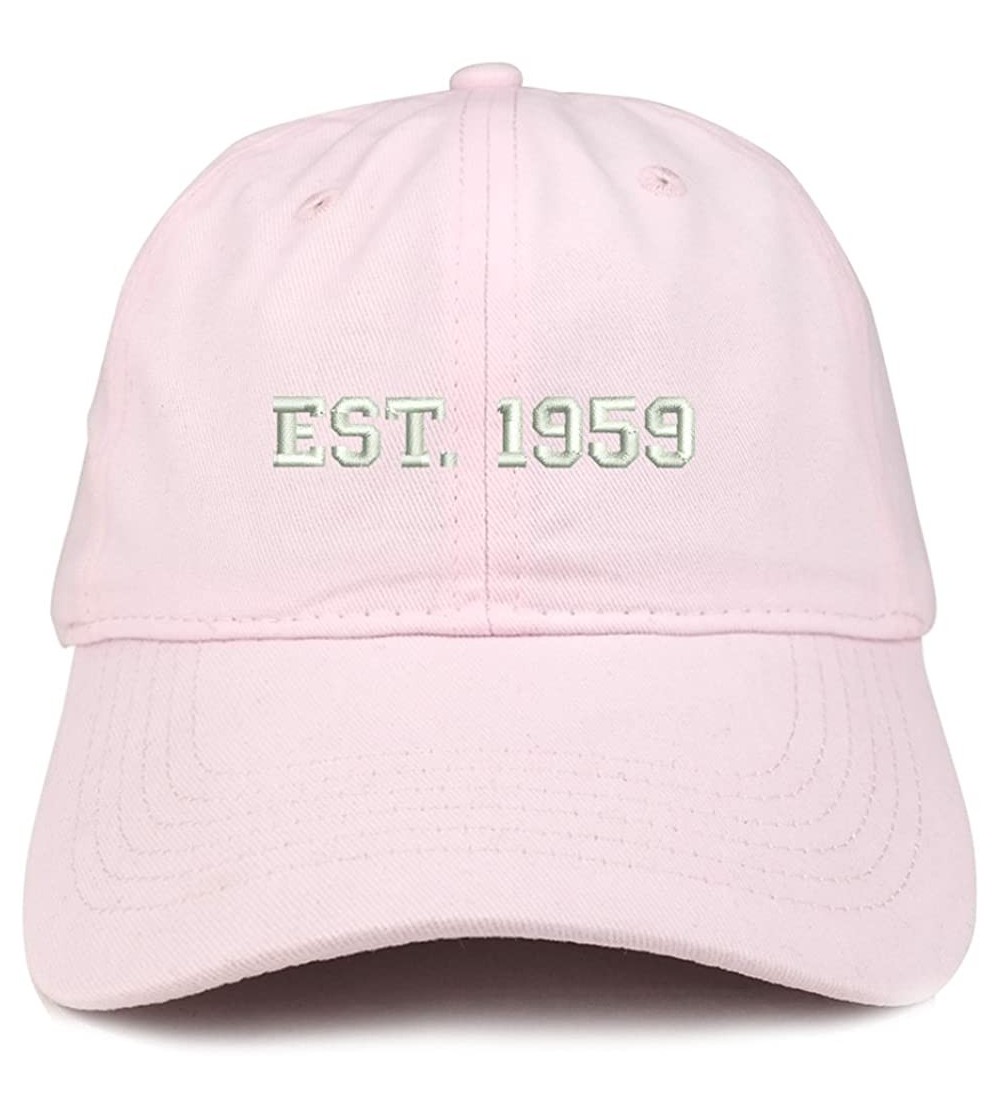 Baseball Caps EST 1959 Embroidered - 61st Birthday Gift Soft Cotton Baseball Cap - Light Pink - CU180NQ3ZQI $35.91