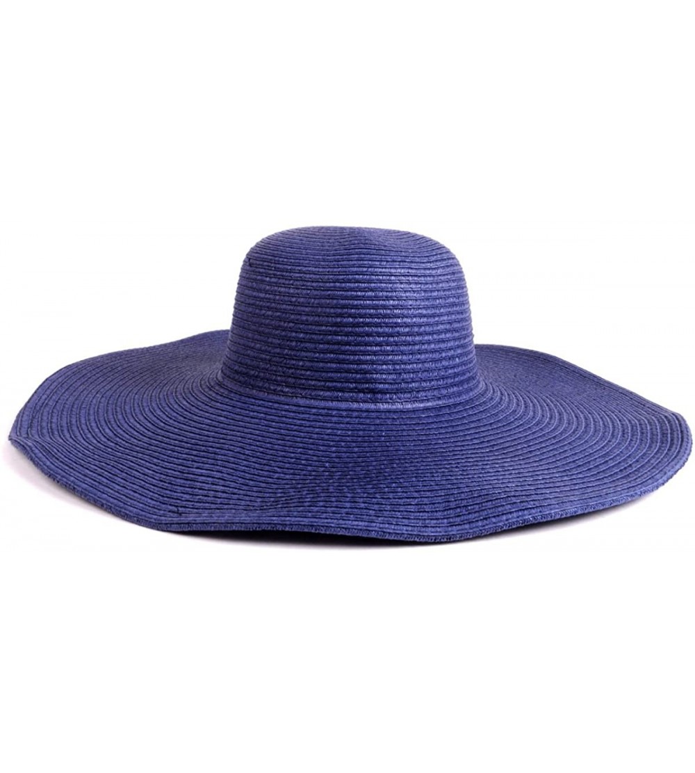 Sun Hats Big Solid Color Floppy Sun Hat - Navy - CM11LUJ2P3R $9.40