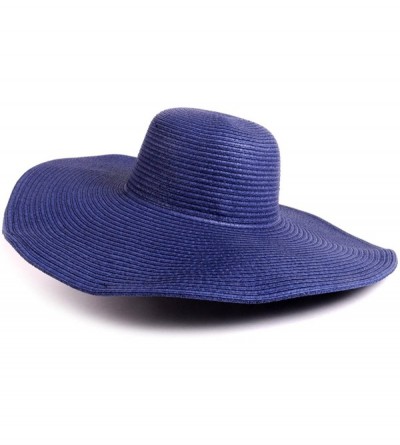 Sun Hats Big Solid Color Floppy Sun Hat - Navy - CM11LUJ2P3R $9.40