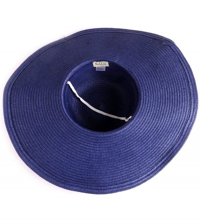 Sun Hats Big Solid Color Floppy Sun Hat - Navy - CM11LUJ2P3R $9.40