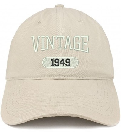 Baseball Caps Vintage 1949 Embroidered 71st Birthday Relaxed Fitting Cotton Cap - Stone - C112OCWZ5GX $40.70