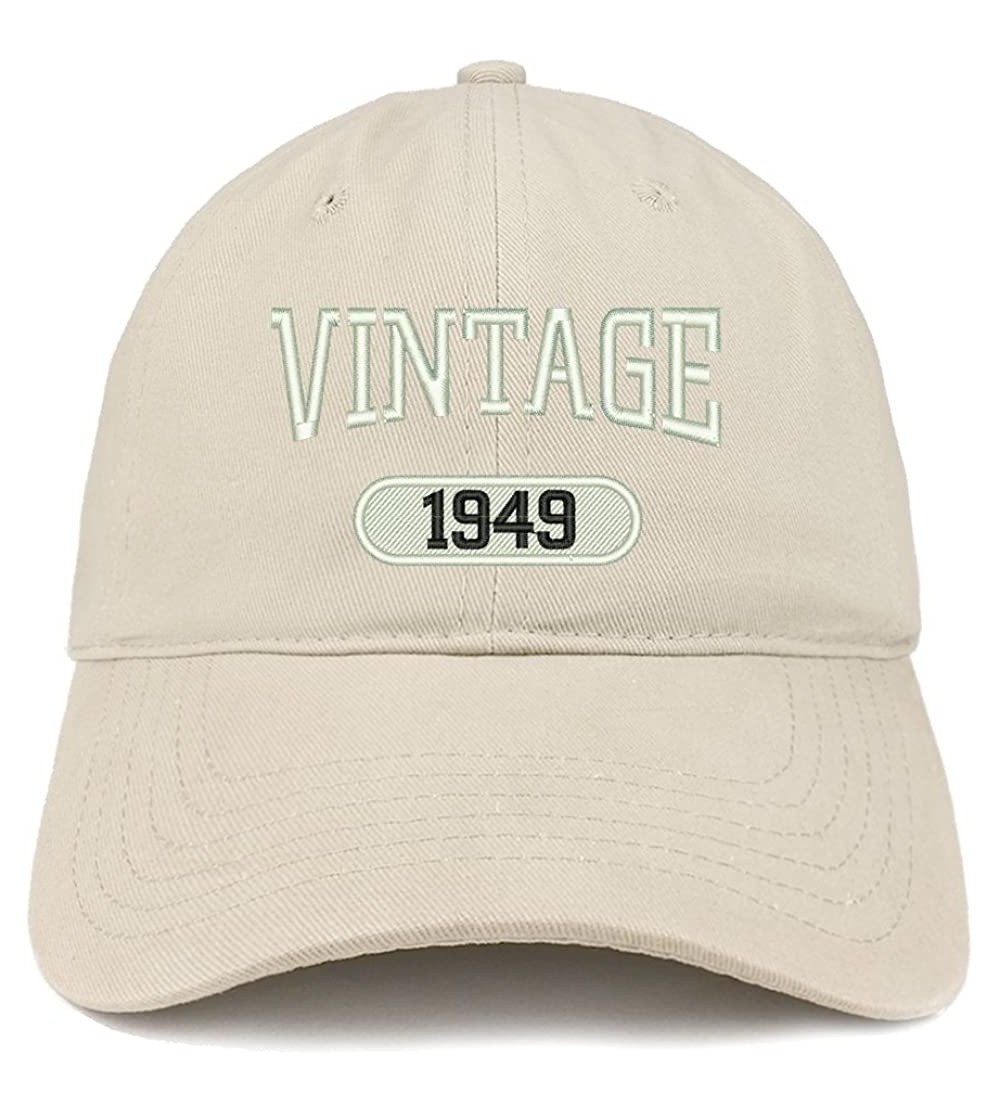 Baseball Caps Vintage 1949 Embroidered 71st Birthday Relaxed Fitting Cotton Cap - Stone - C112OCWZ5GX $18.54
