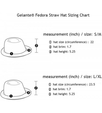 Fedoras Summer Fedora Panama Straw Hats with Black Band - White / Black Stripe - CM1835AC4LN $13.00