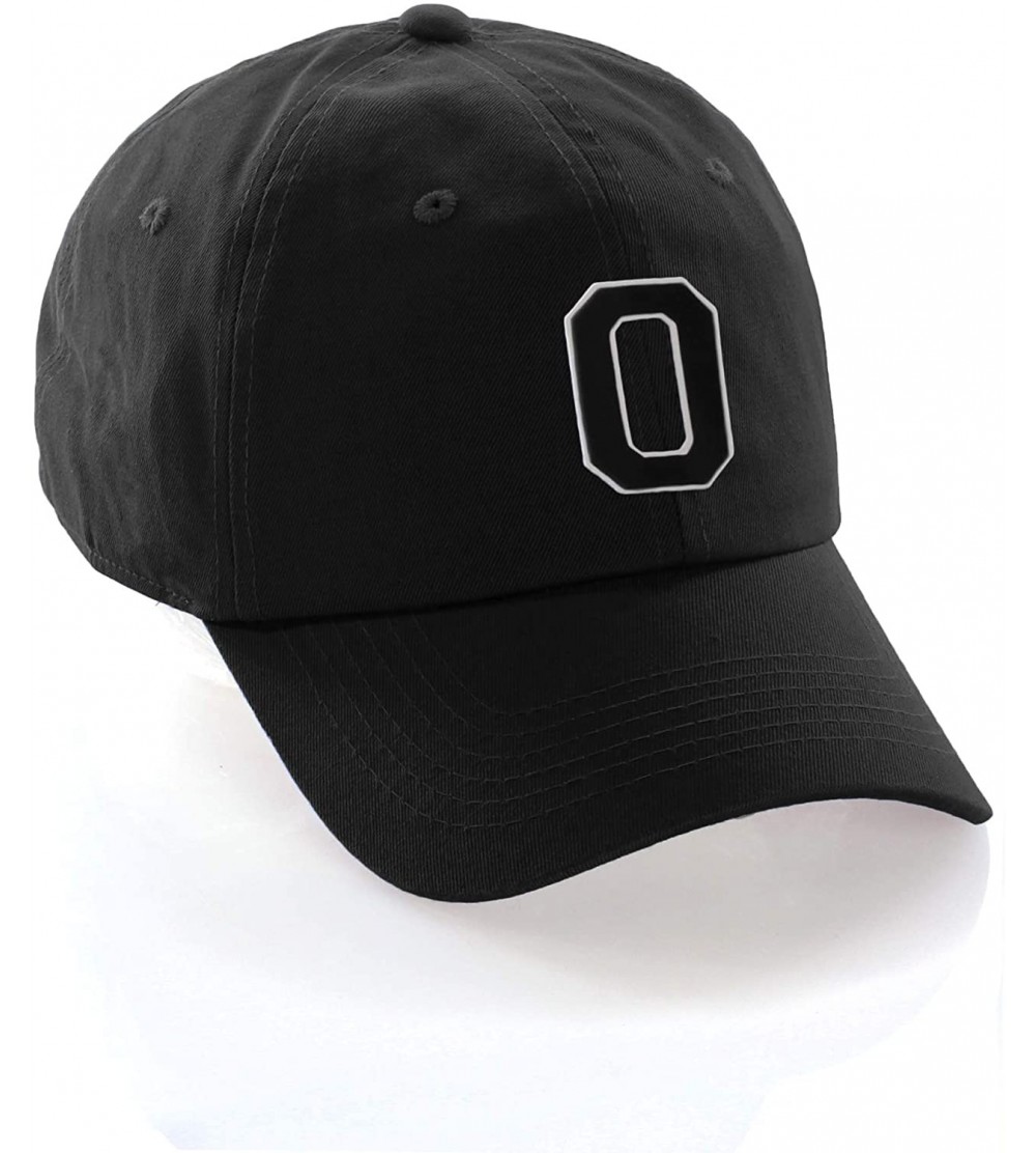 Baseball Caps Custom Hat A to Z Initial Letters Classic Baseball Cap- Black Hat White Black - Letter O - CV18NDNQMD6 $29.32