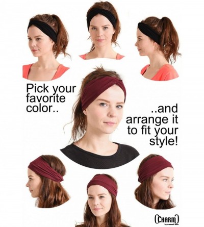 Headbands Charm Womens Headband Running Bandana - Mens Workout Elastic Head Sweat Band - Dark Gray - C011IACDK17 $11.25