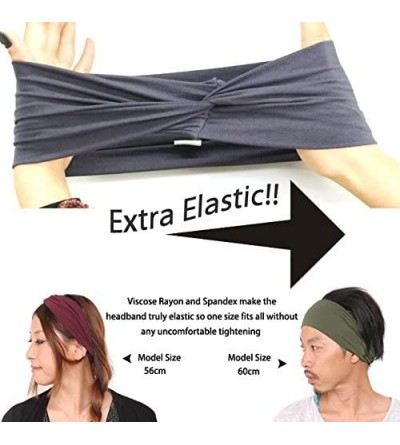 Headbands Charm Womens Headband Running Bandana - Mens Workout Elastic Head Sweat Band - Dark Gray - C011IACDK17 $11.25