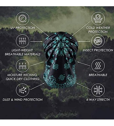 Balaclavas Face Bandanas Neck Gaiters for Men Women Dust Scarf Balaclava Headbands - Green Paisley - CJ199OS64L7 $13.80