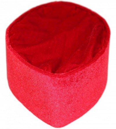 Skullies & Beanies African Native Hat Foldable Velvet Hat - Red - CY185N4D32N $34.13