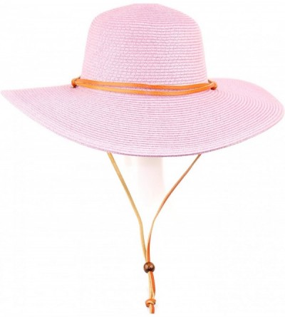 Sun Hats Women's Wide Brim Braided Sun Hat with Wind Lanyard Rated UPF 50+ Sun Protection-FL2403 - A Lavender - C1183RTZYGT $...