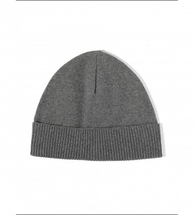 Skullies & Beanies Men Classic Beanie Warm Winter Soft 100% Cotton Knit Cuff Hat - Medium Grey - CL194R4XCKS $9.57