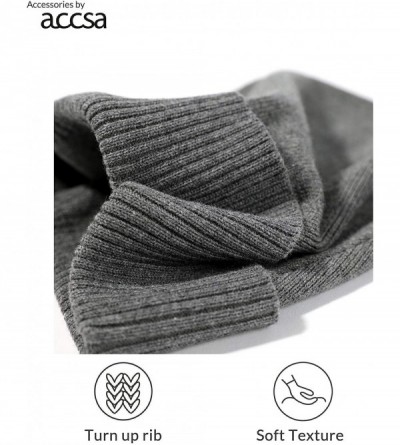 Skullies & Beanies Men Classic Beanie Warm Winter Soft 100% Cotton Knit Cuff Hat - Medium Grey - CL194R4XCKS $9.57
