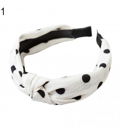 Headbands Lovely Cute Christmas Present Gift Fashion Bowknot Polka Dot Women's Cloth Hairband Headband Hair Accessories - CK1...