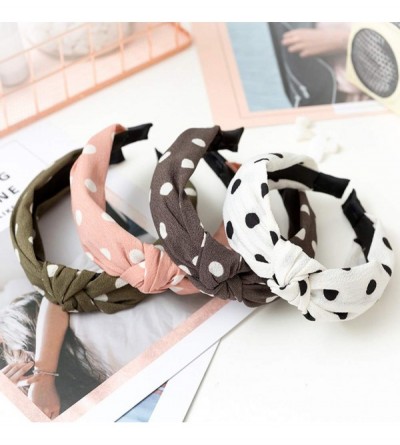 Headbands Lovely Cute Christmas Present Gift Fashion Bowknot Polka Dot Women's Cloth Hairband Headband Hair Accessories - CK1...