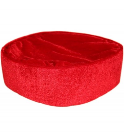 Skullies & Beanies African Native Hat Foldable Velvet Hat - Red - CY185N4D32N $34.13