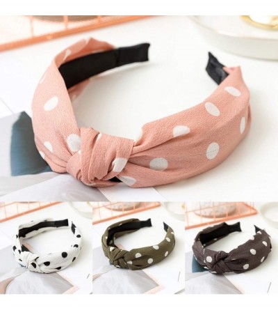 Headbands Lovely Cute Christmas Present Gift Fashion Bowknot Polka Dot Women's Cloth Hairband Headband Hair Accessories - CK1...