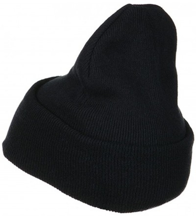 Skullies & Beanies Big Size Stretch ECO Cotton Long Beanie - Navy - CZ1156XI95L $18.89