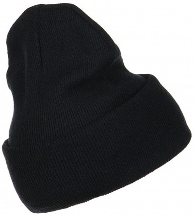 Skullies & Beanies Big Size Stretch ECO Cotton Long Beanie - Navy - CZ1156XI95L $18.89