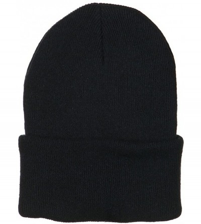 Skullies & Beanies Big Size Stretch ECO Cotton Long Beanie - Navy - CZ1156XI95L $18.89